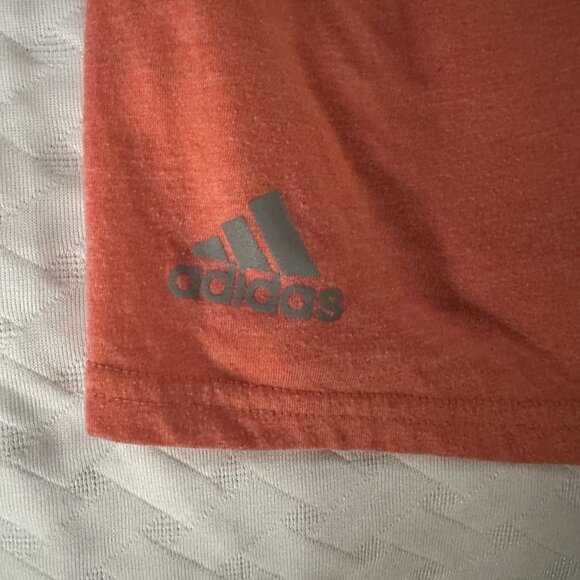 Adidas T Shirt Men’s Large Orange Coral Athletic Running - Picture 2 of 4